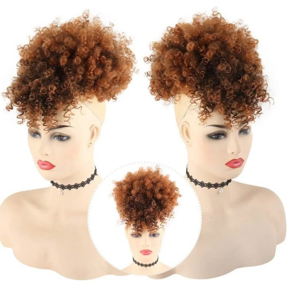 Blooming Hair Drawstring Ponytail With Bang